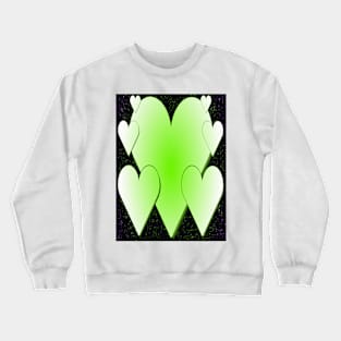 Green Hearts 2-Available As Art Prints-Mugs,Cases,Duvets,T Shirts,Stickers,etc Crewneck Sweatshirt